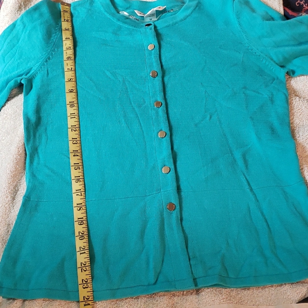 Bianca Nygard Turquoise Women's Cardigan Sweater - Picture 5 of 9